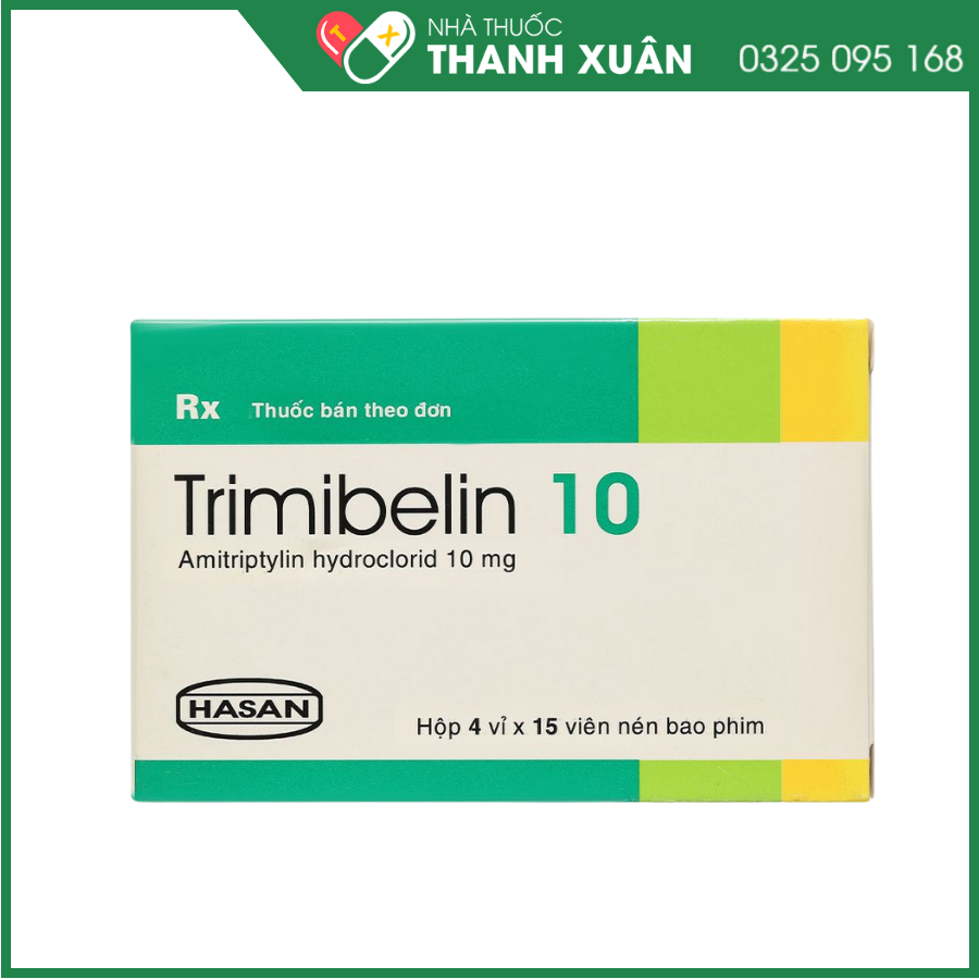 Trimibelin 10 trị bệnh trầm cảm nội sinh, giảm lo âu (4 vỉ x 15 viên)